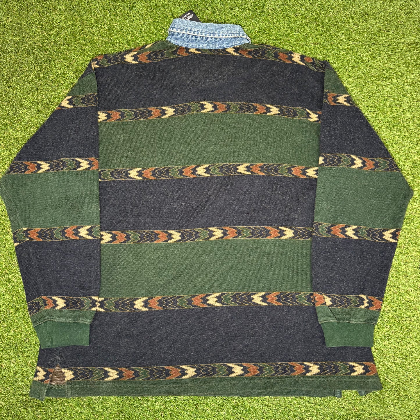 Denim Collared Polo Longsleeve M