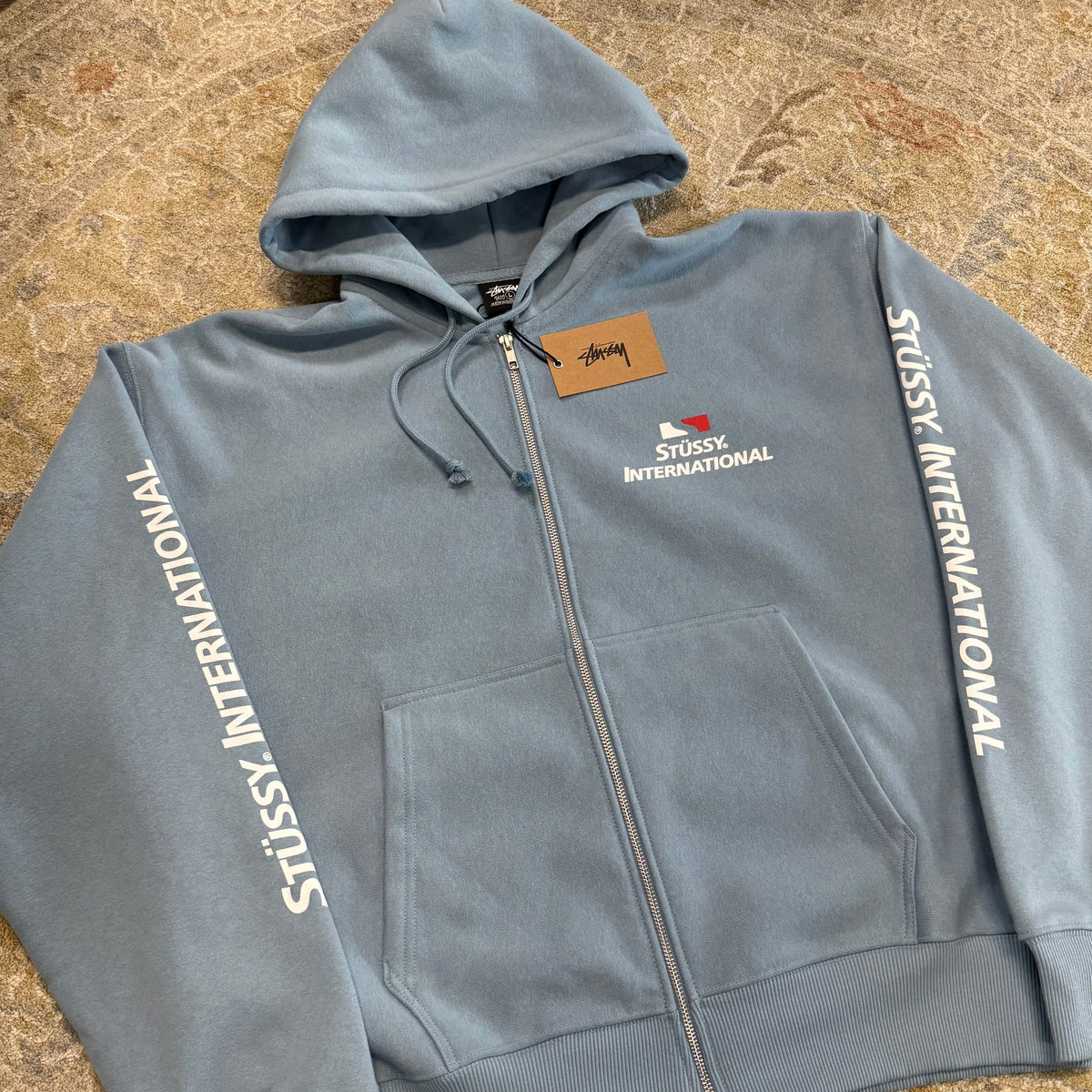 Stussy International Hoodie Large NWT Slate