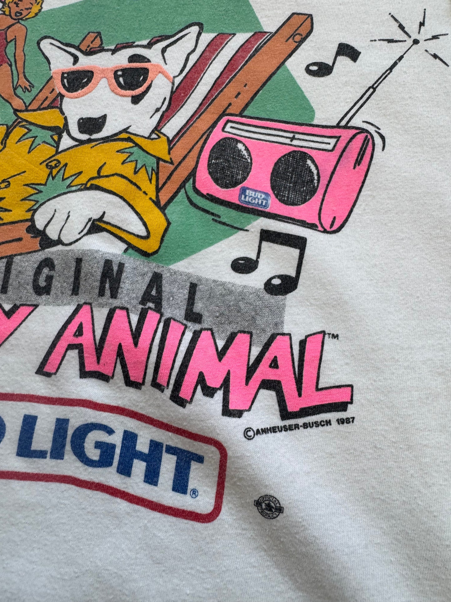‘87 Bud Light T-Shirt XL 22x28.5