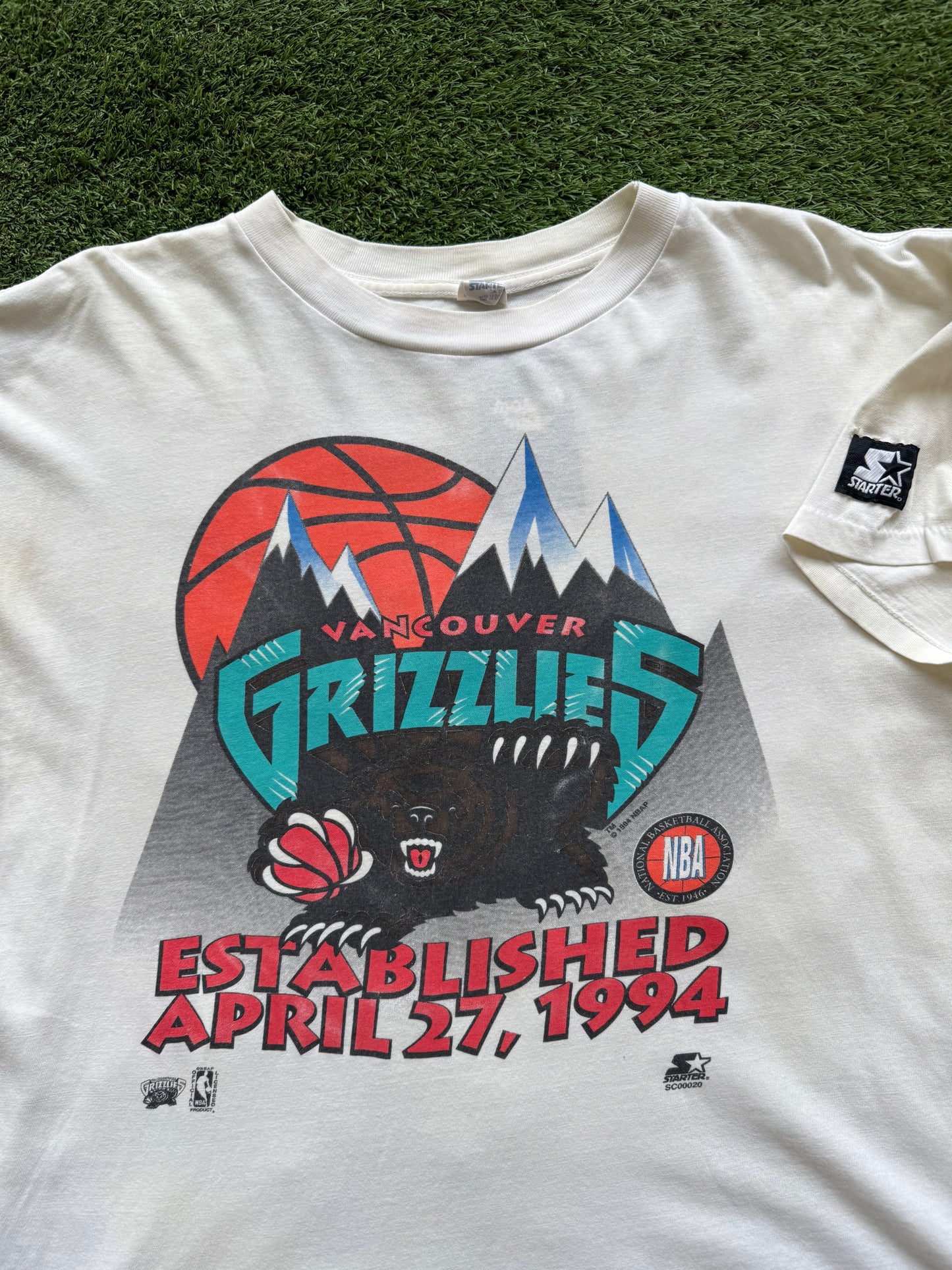 1994 Vancouver Grizzlies T-Shirt 24.5x26.5 L