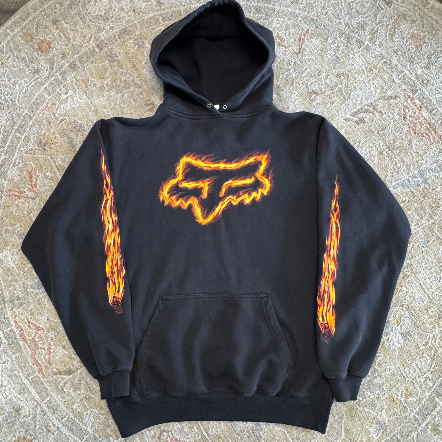 Vintage Fox Racing Flame Hoodie Medium