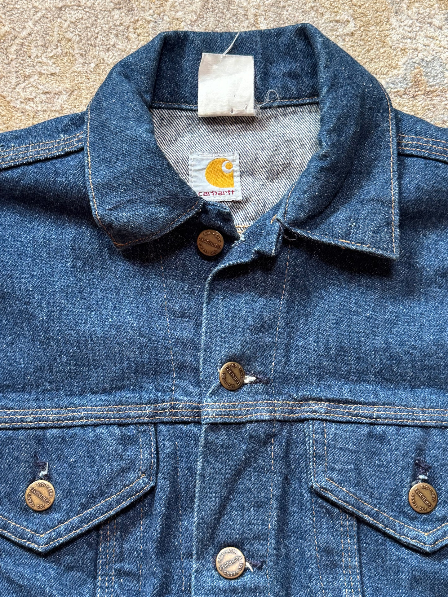 1989 Vintage Carhartt Denim Jacket fits small