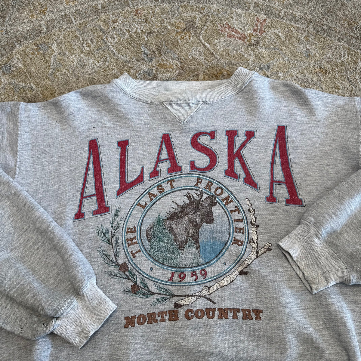 Vintage Alaska "The Last Frontier" Moose Crewneck Sweatshirt