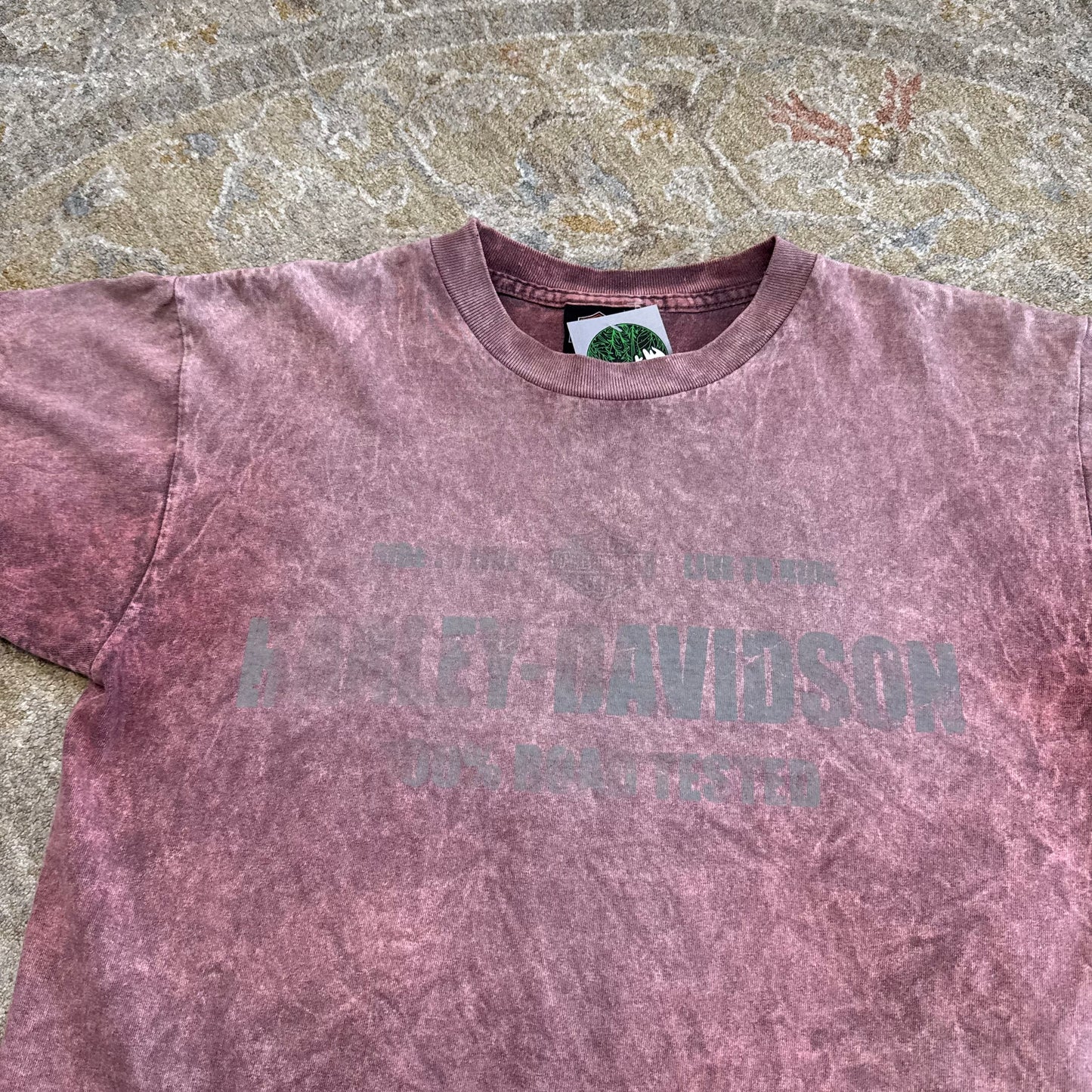 Cropped Stonewashed Harley Davidson T-Shirt Medium