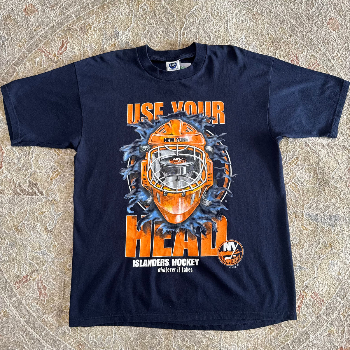 Vintage New York Islanders Use Your Head Hockey T-Shirt XL