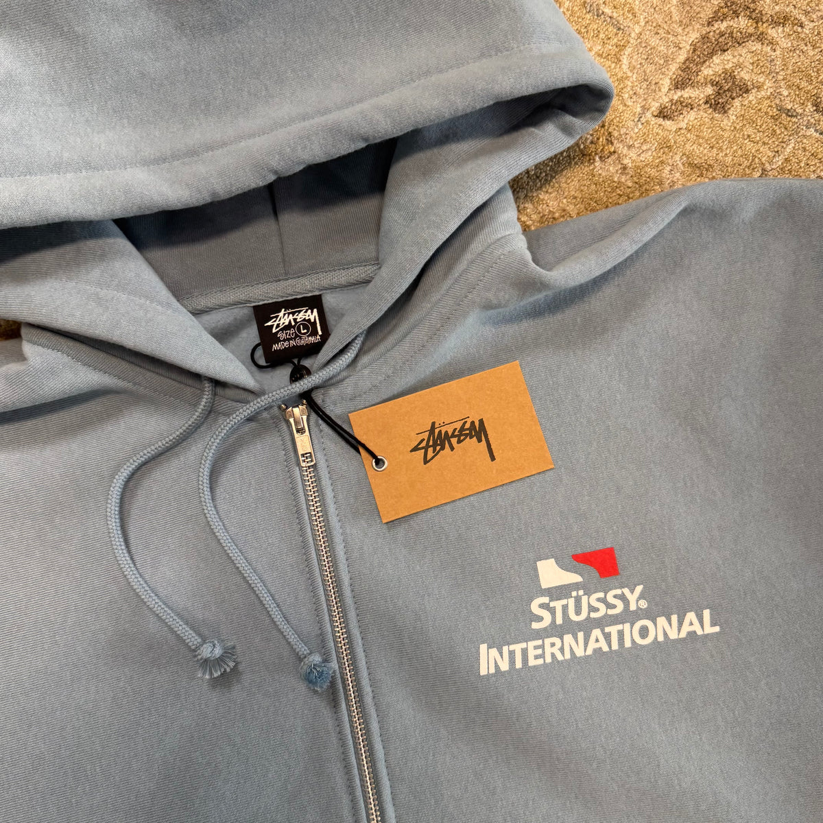 Stussy International Hoodie Large NWT Slate