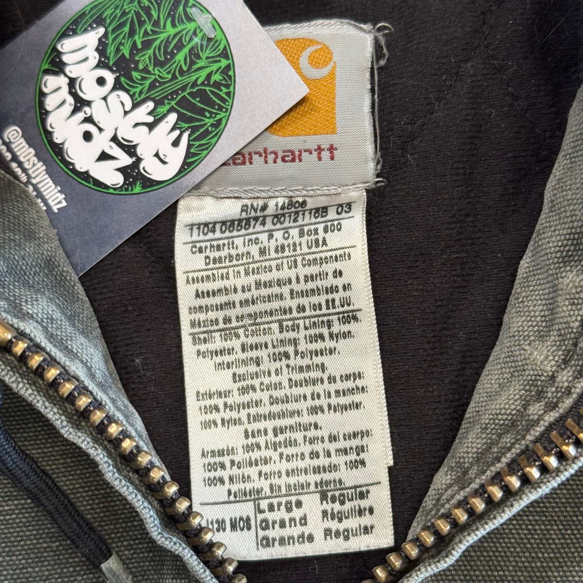 Vintage Carhartt J130 MOS Hooded Jacket Large