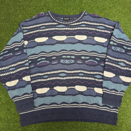 Vintage 3D Knit Sweatshirt XL