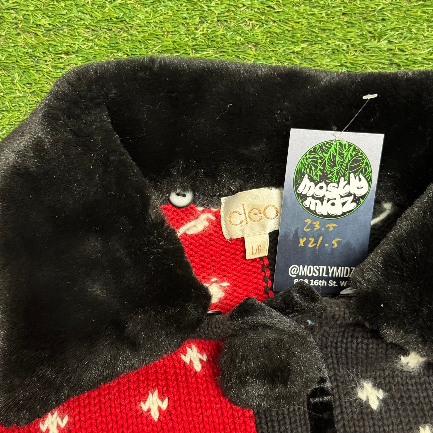 Vintage Christmas Bears Button Up Sweater