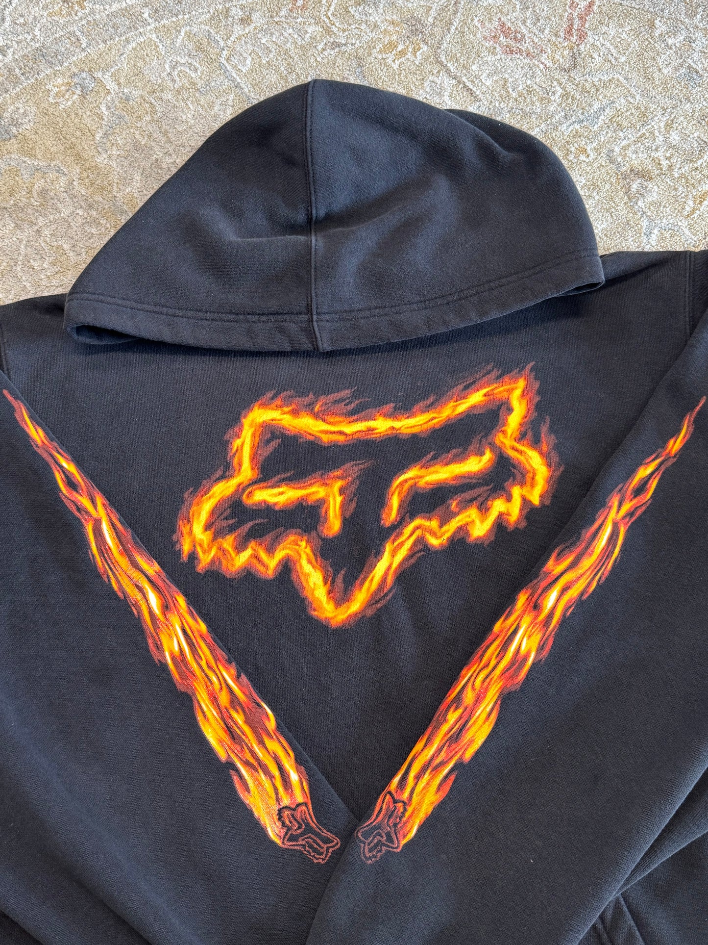 Vintage Fox Racing Flame Hoodie Medium