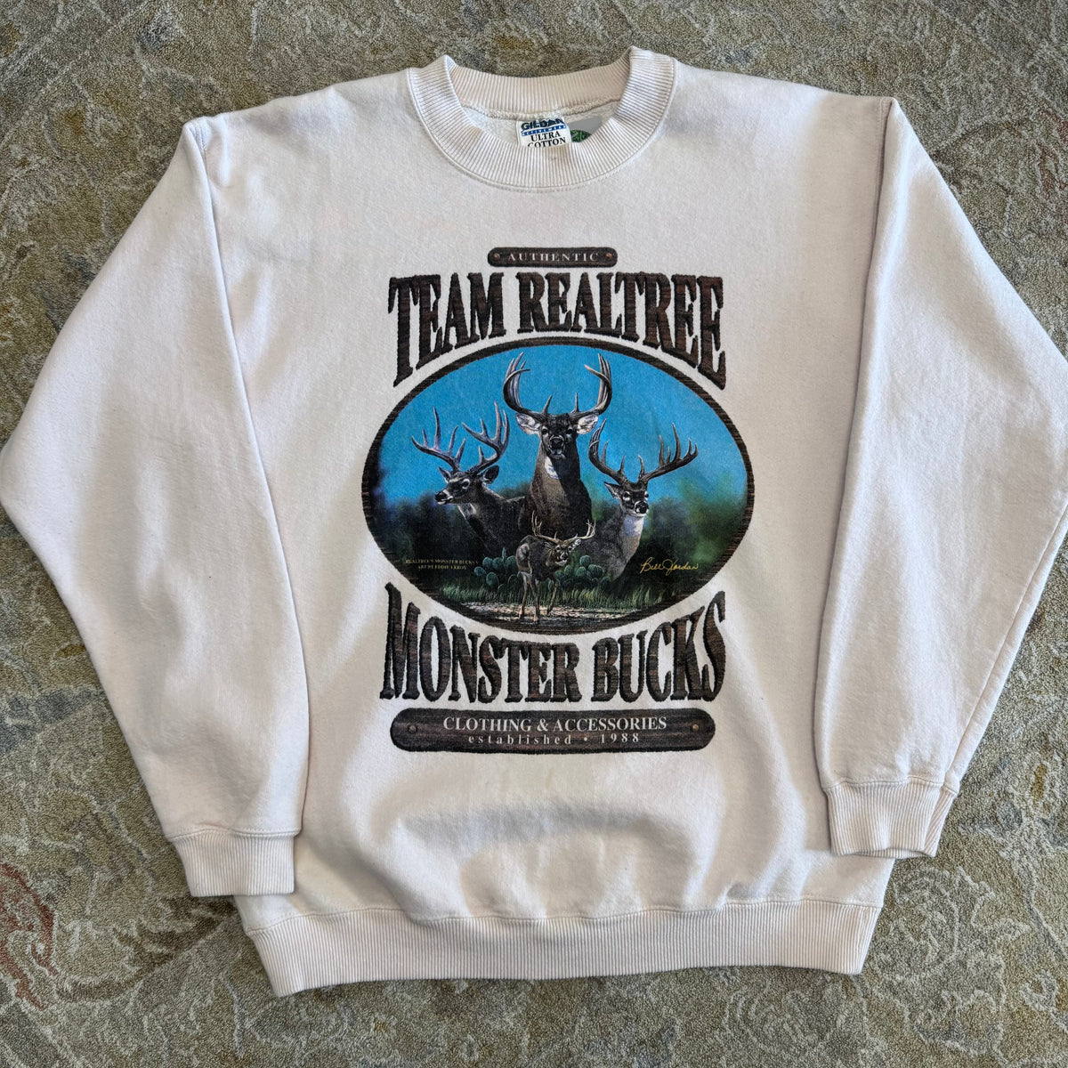 Vintage Team Realtree Monster Bucks Deer Crewneck Sweatshirt