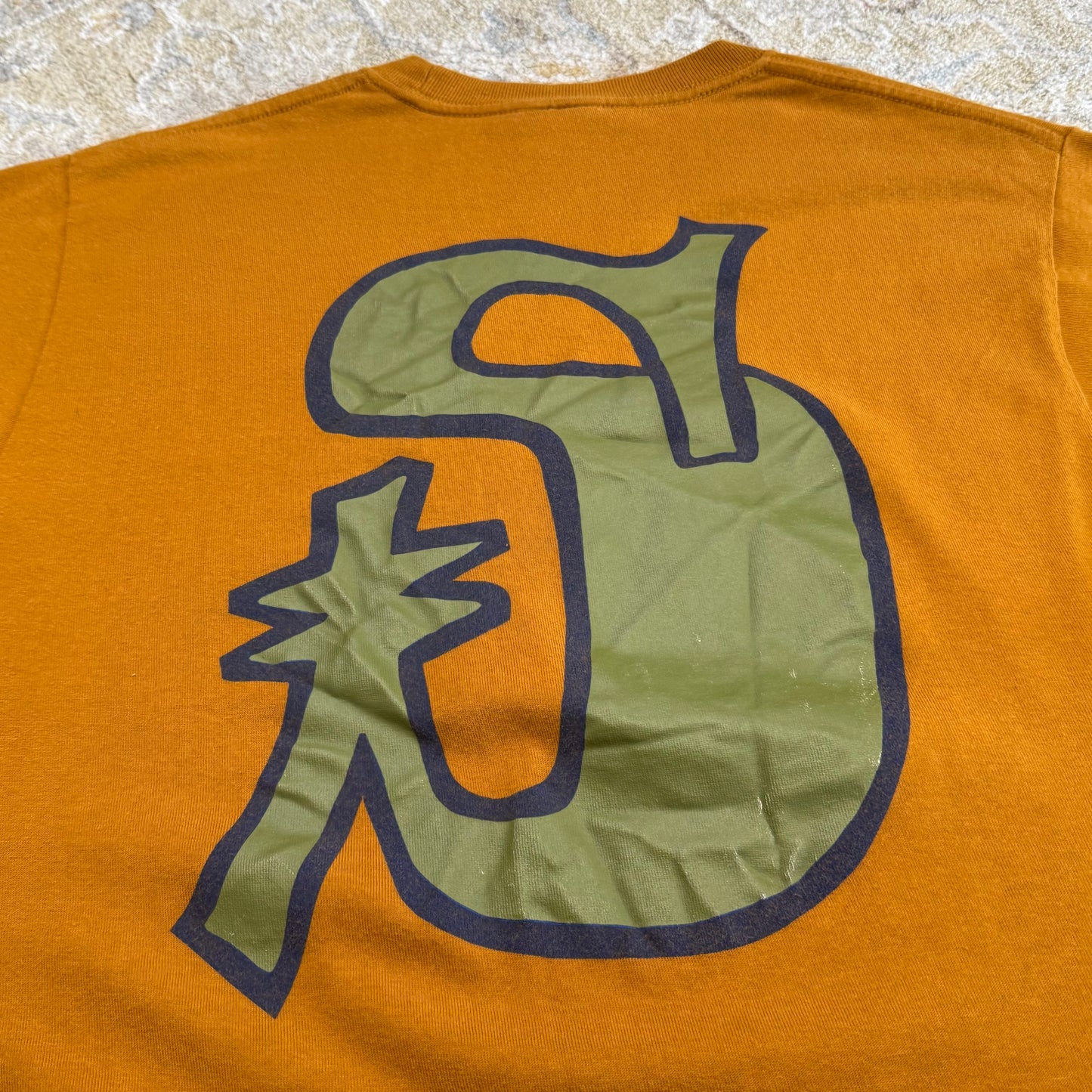 Orange Stussy T-Shirt Large