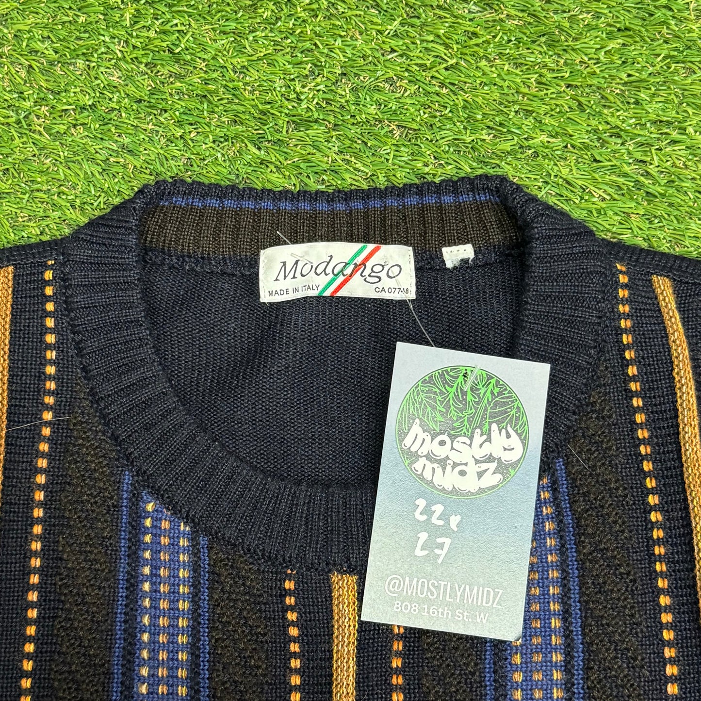 Vintage Striped Knit Sweater 22x27