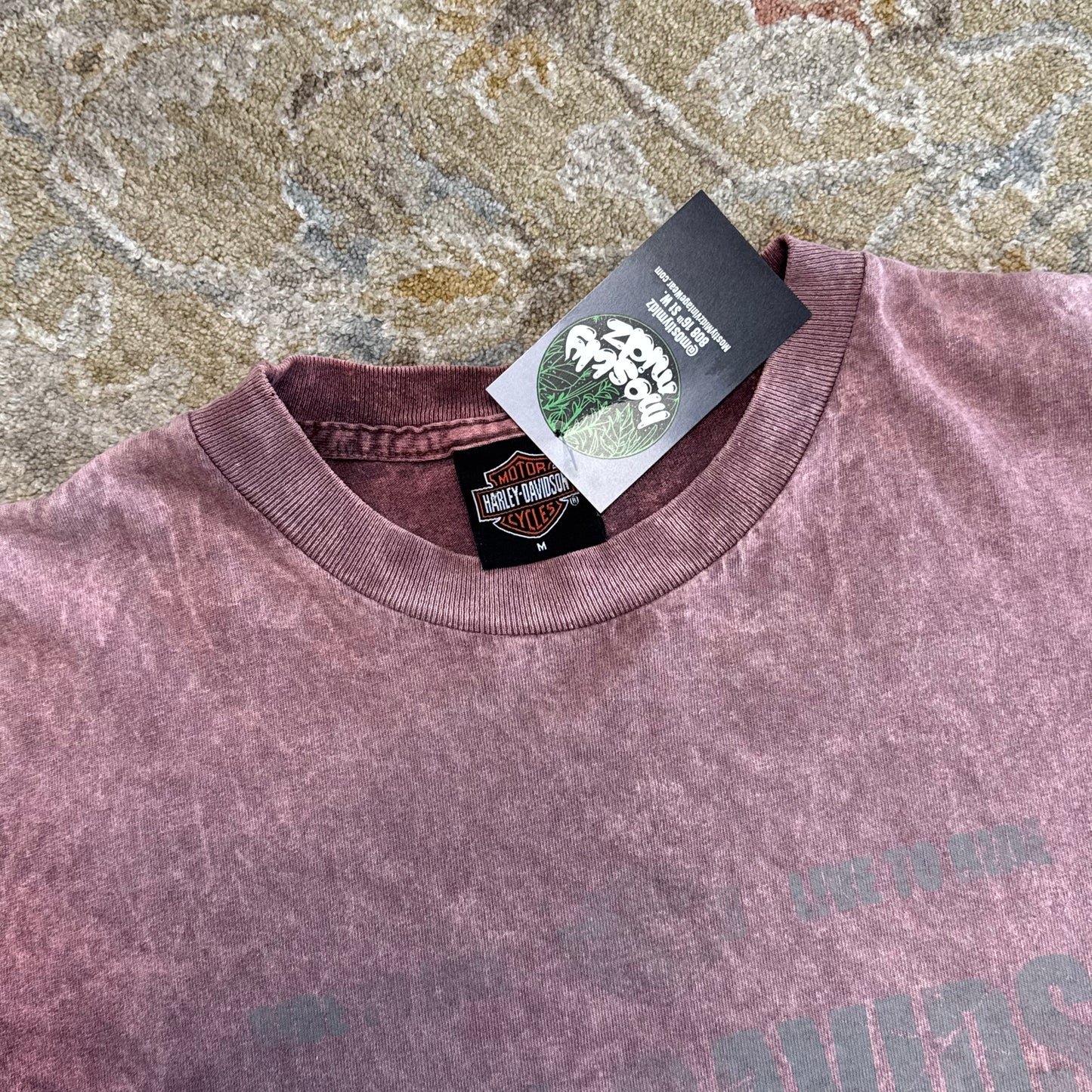 Cropped Stonewashed Harley Davidson T-Shirt Medium