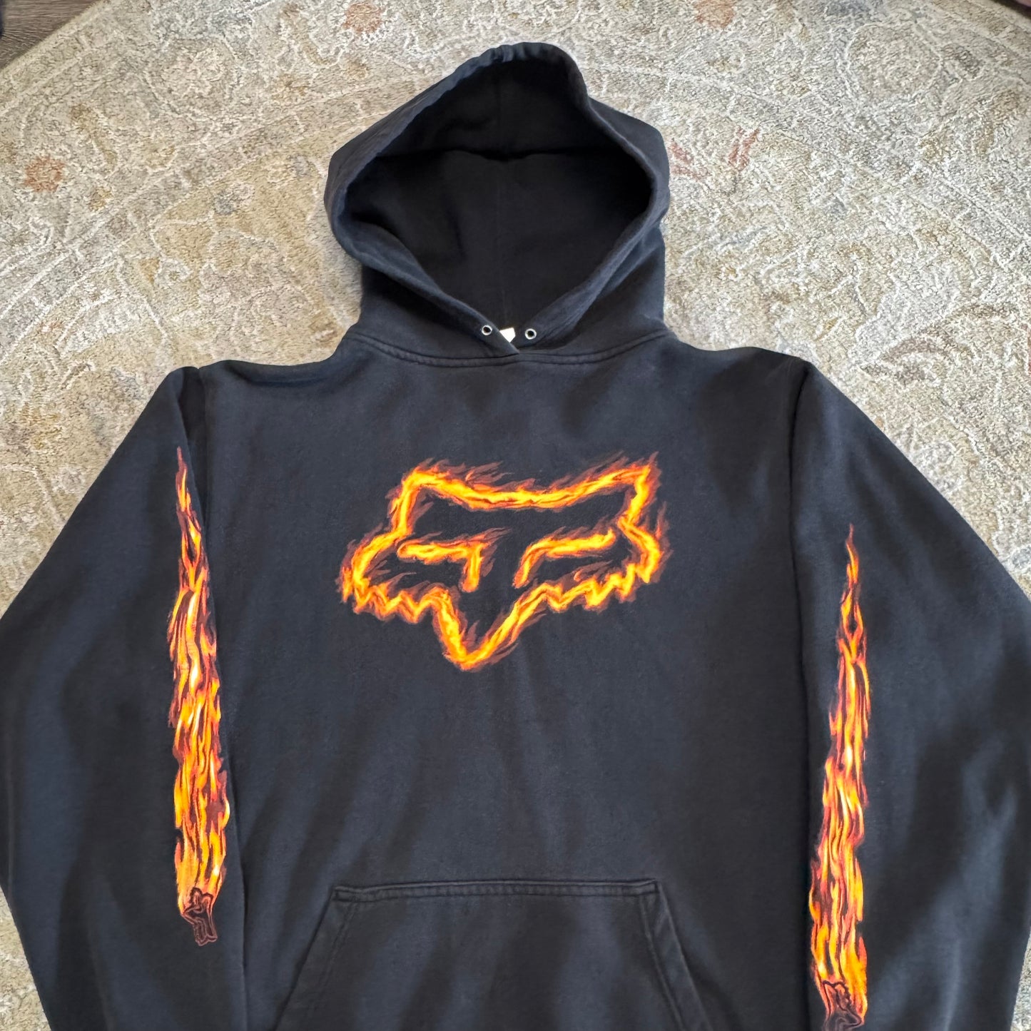 Vintage Fox Racing Flame Hoodie Medium