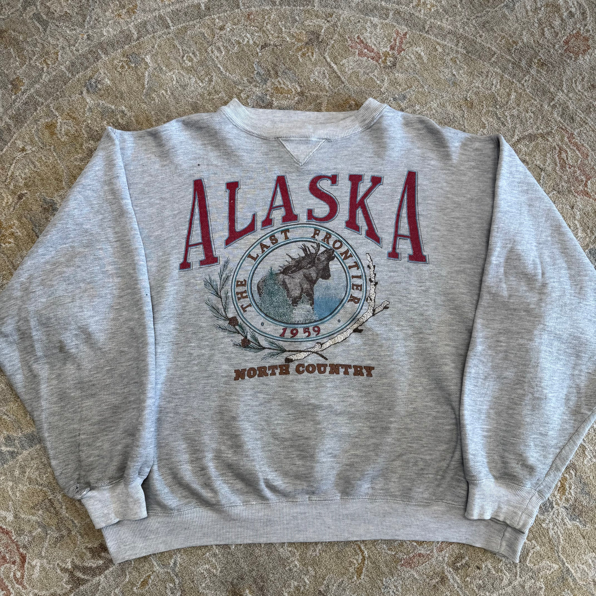 Vintage Alaska "The Last Frontier" Moose Crewneck Sweatshirt