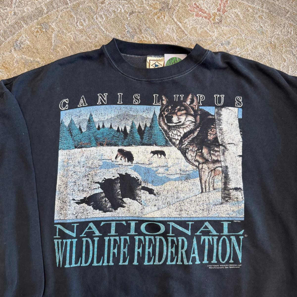 Vintage NWF Canis Lupus Wolf Crewneck Sweatshirt
