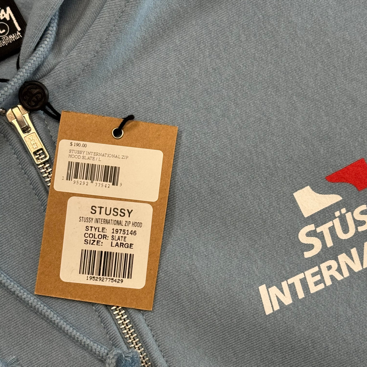 Stussy International Hoodie Large NWT Slate