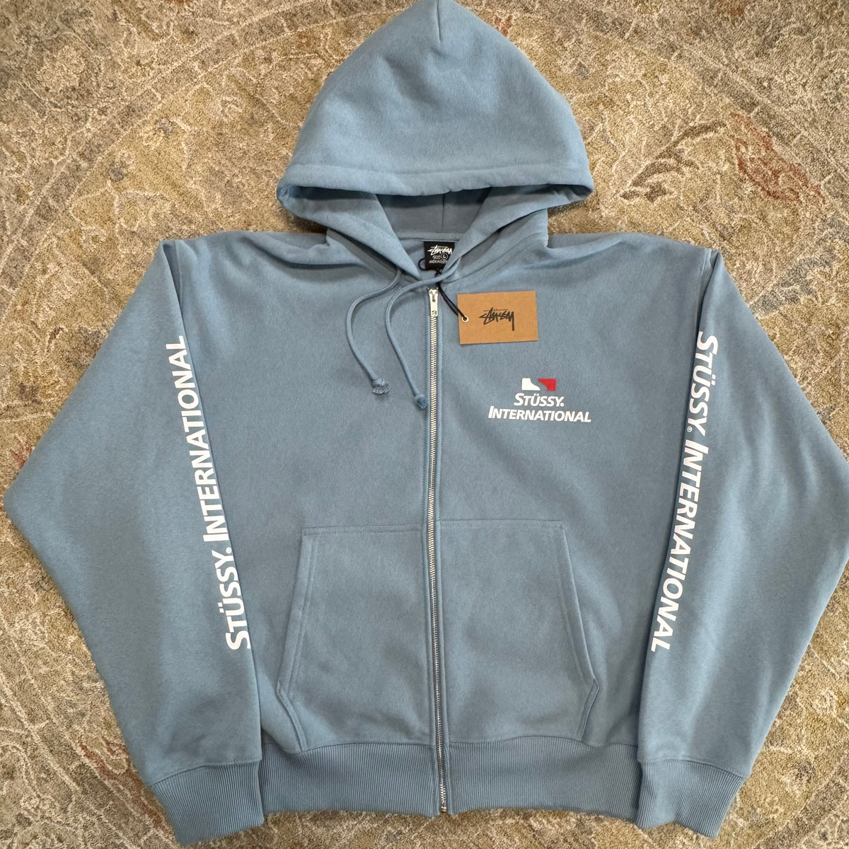 Stussy International Hoodie Large NWT Slate