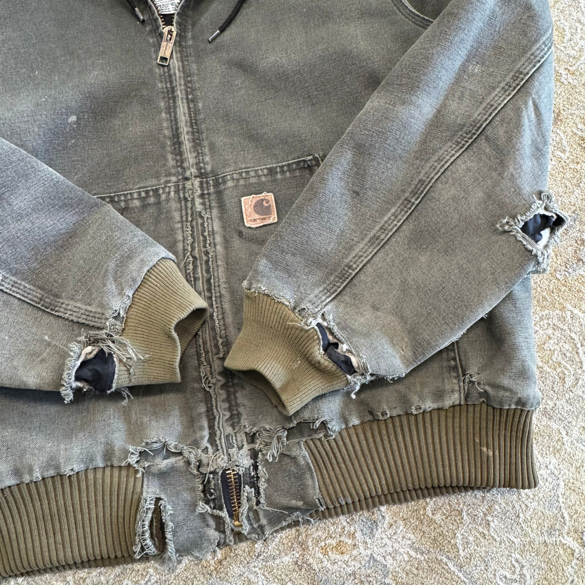Vintage Carhartt J130 MOS Hooded Jacket Large