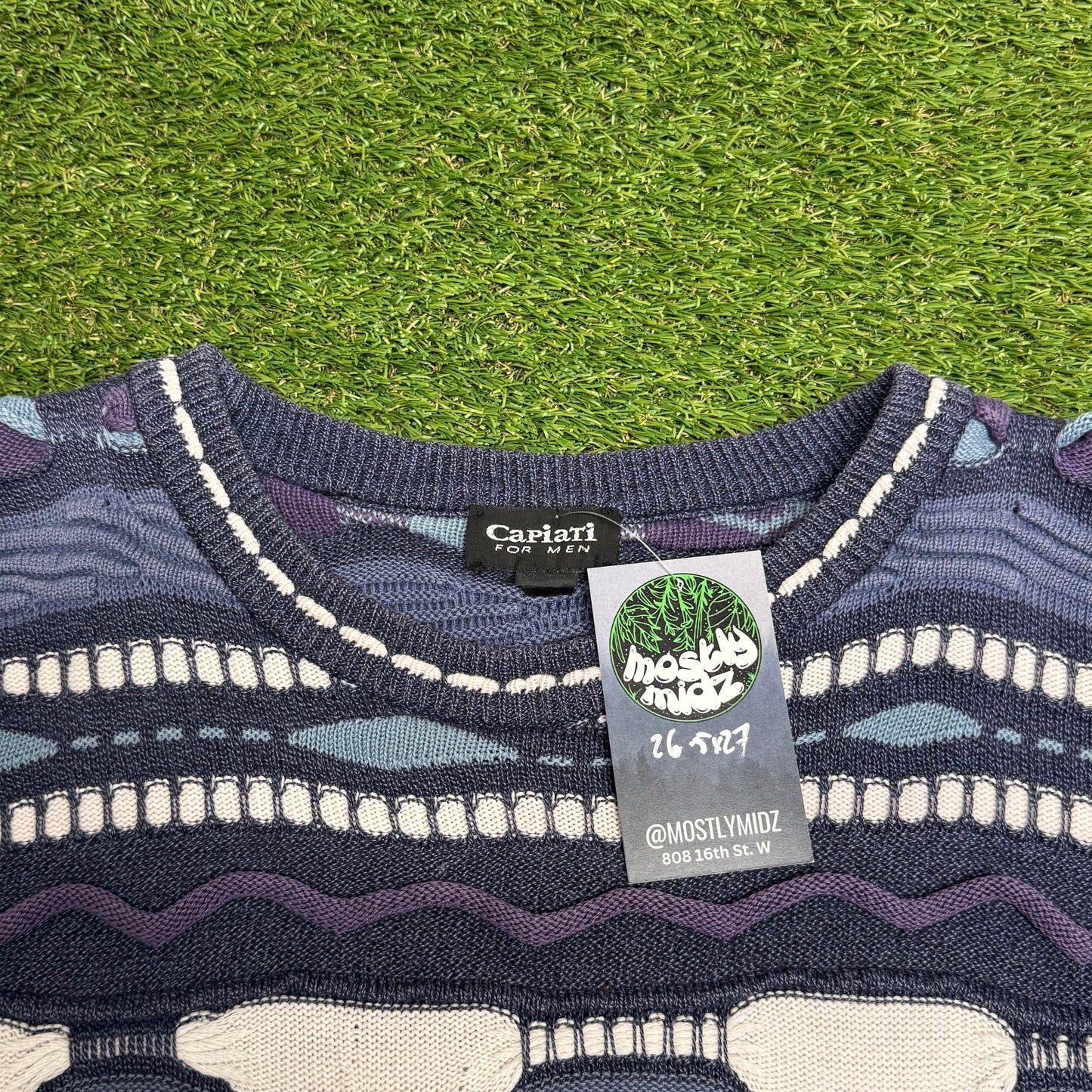 Vintage 3D Knit Sweatshirt XL