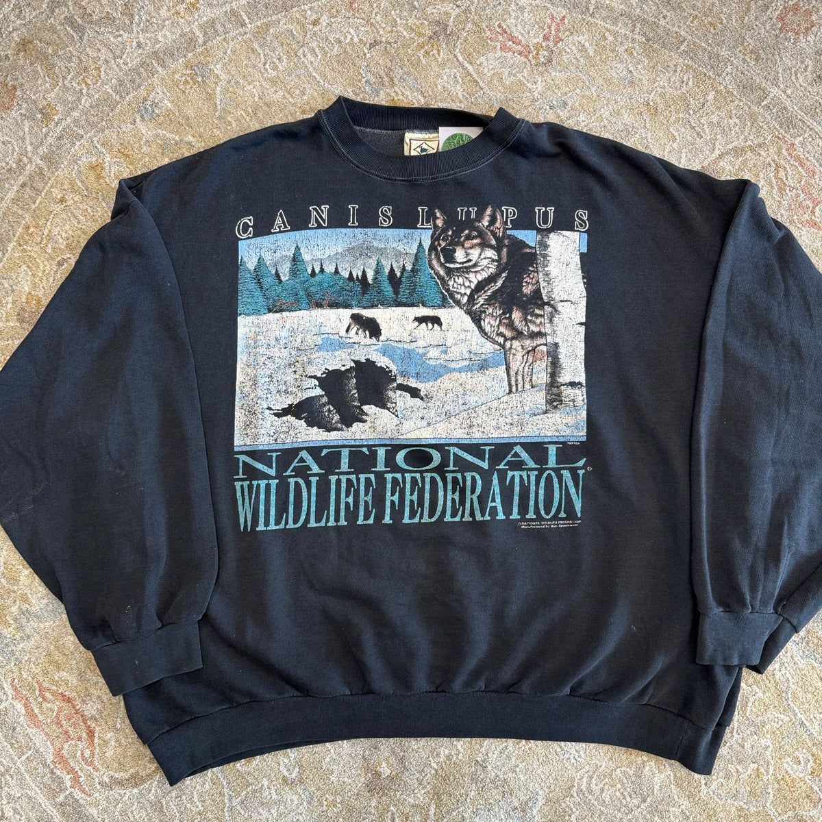 Vintage NWF Canis Lupus Wolf Crewneck Sweatshirt