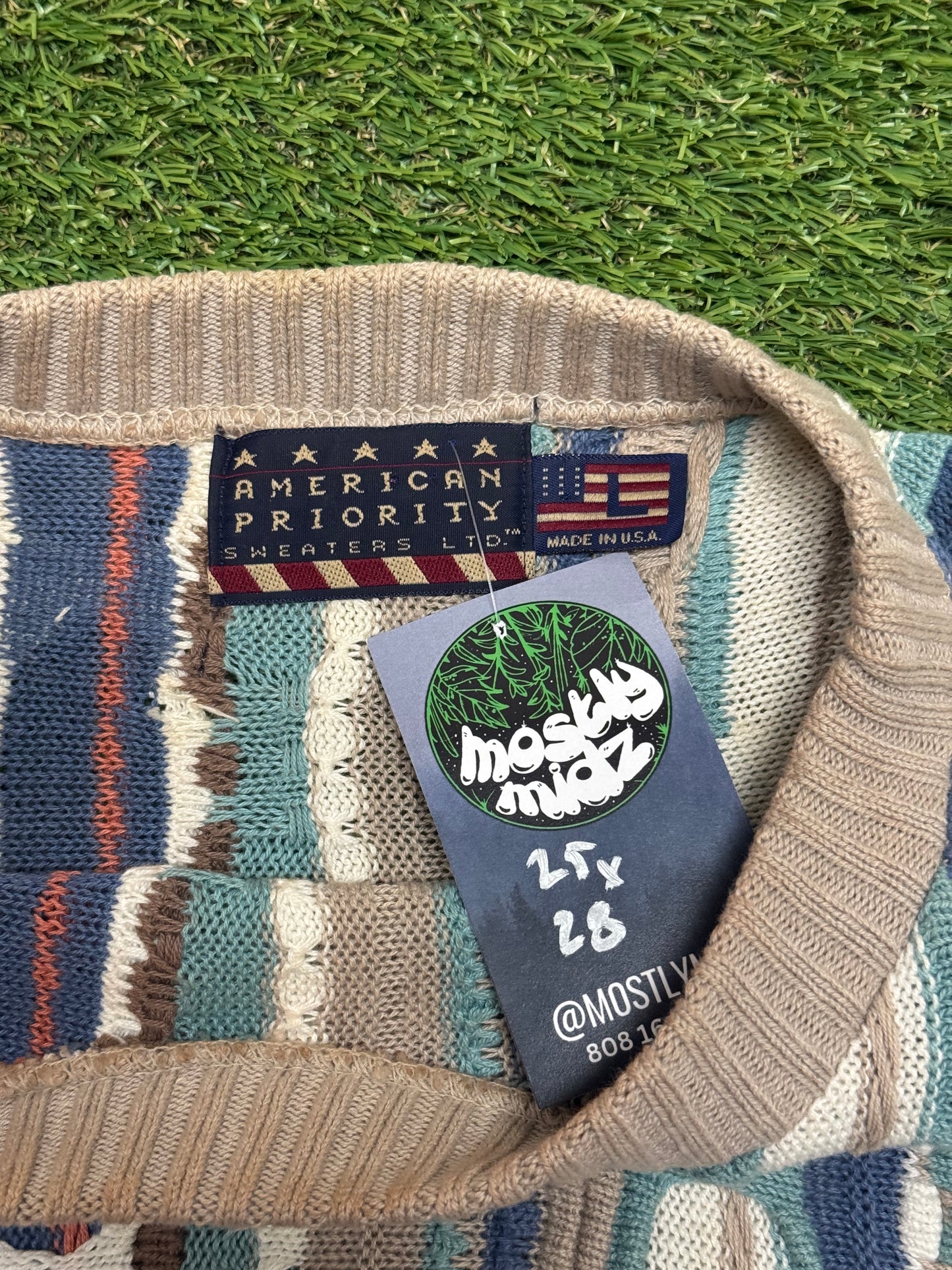 Vintage 3D Knit Sweater 25x28 L