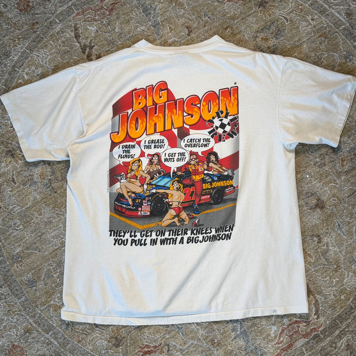 Big Johnson Pit Crew Vintage T-Shirt XL
